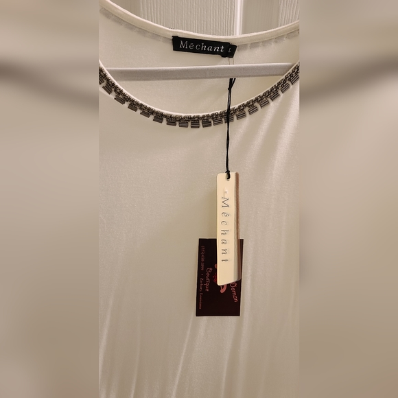 Ivory Long Sleeve Dress with Beading by Mechant Size Large - Picture 4 of 5